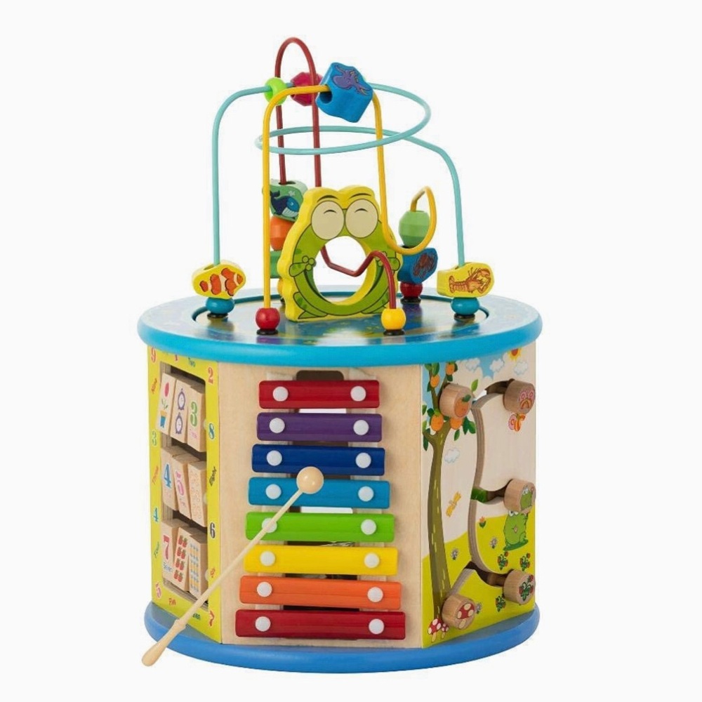 New Kiddery Toys 8-in-one Wooden Activity Cube